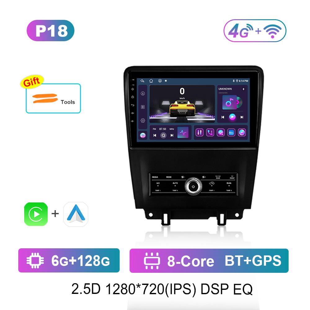 Carplay Car Radio Multimedia Player 10 Inch for Ford Mustang 2009 - 2014 Android System Bluetooth Navi GPS QLED Screen WiFi 4G