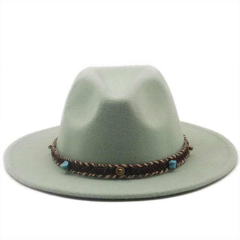 European and American High-quality Wide-brimmed Men's and Women's Fedoras, Fashionable Woolen Top Hats, and a Panama Jazz Felt Hat.