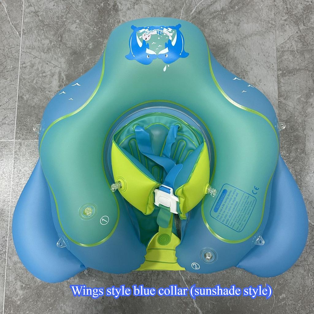 Swimming Pool with Roof Baby Prone Circle Children Swimming Circle High Airbag Anti Rollover Sunshade Baby Inflatable Seat Ring