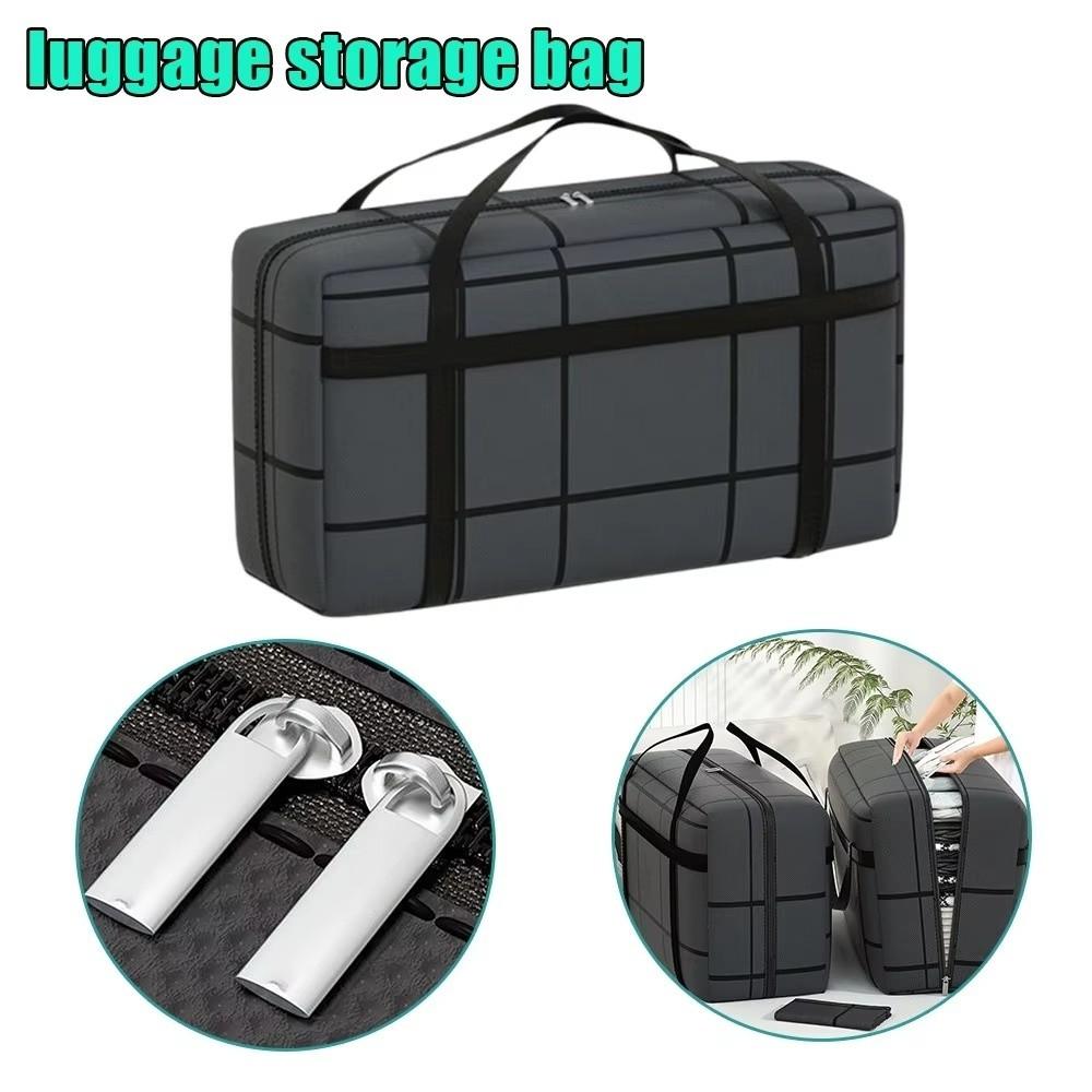 Large Capacity Clothes Storage Bag Double Zipper Quilt Storage Bag Duffel Bag  Closet Organization