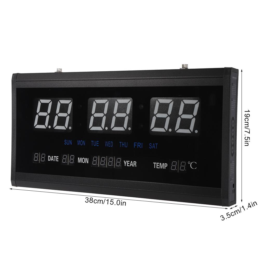 LED Digital Perpetual Calendar Hanging Clock Living Room Wall Clock