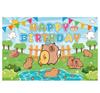 216. Sfondo Festa di Compleanno Capibara Banner Decorazione Sfondo Fotografico Animale dello Zoo