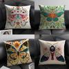 Fashing Plant and Insect Home Prints Pillow Case Natural Linen Double-Sided Printing Sofa Home Decor Cushion Cover