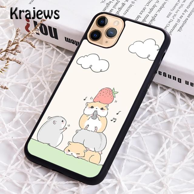 Krajews Cartoon Hamster Soft Phone Case Cover For iPhone 14 5 SE 6s 7 8 Plus XR XS 11 12 13 Pro Max Samsung Galaxy S21 S22ultra