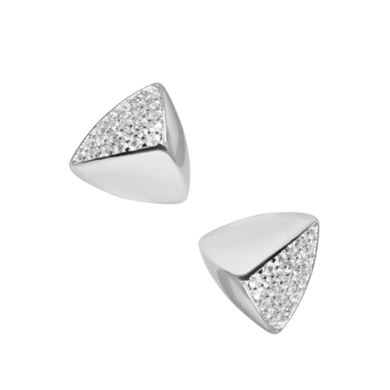 

TARI MACOI [S by Tari] Triangular Volume Earrings - Whitegold Whitegold