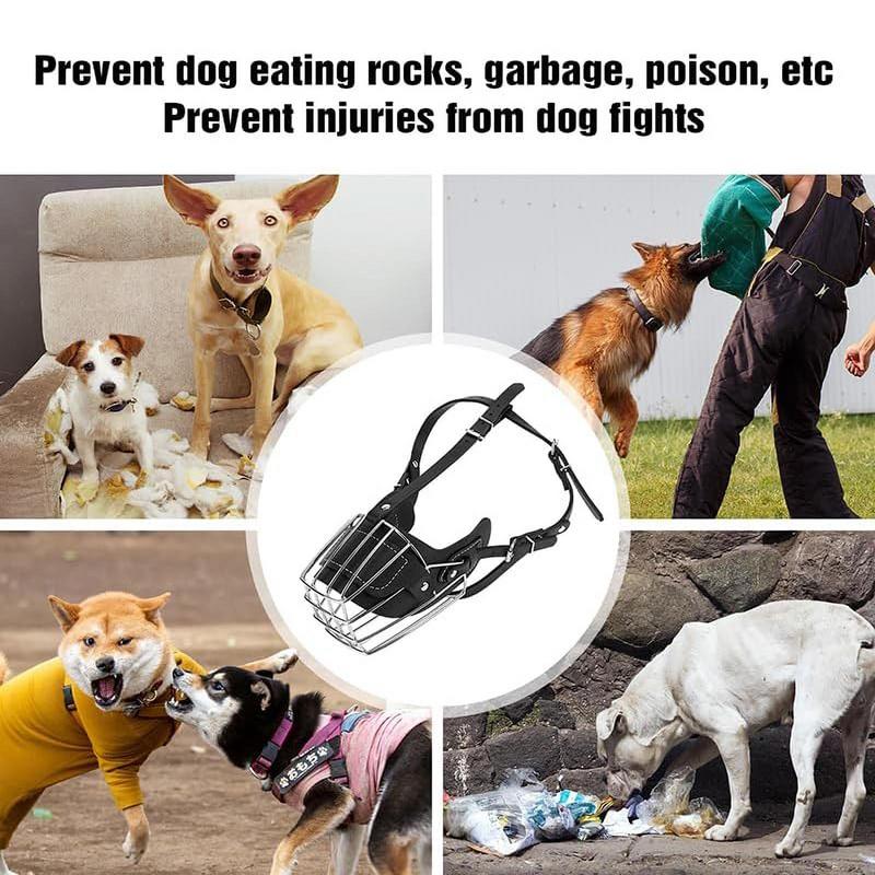 Dog Mouth Guard Adjustable Metal Basket For Biting Chewing Dog Mouth Mesh Muzzles For Large Breed Dogs Dog Muzzle For Small