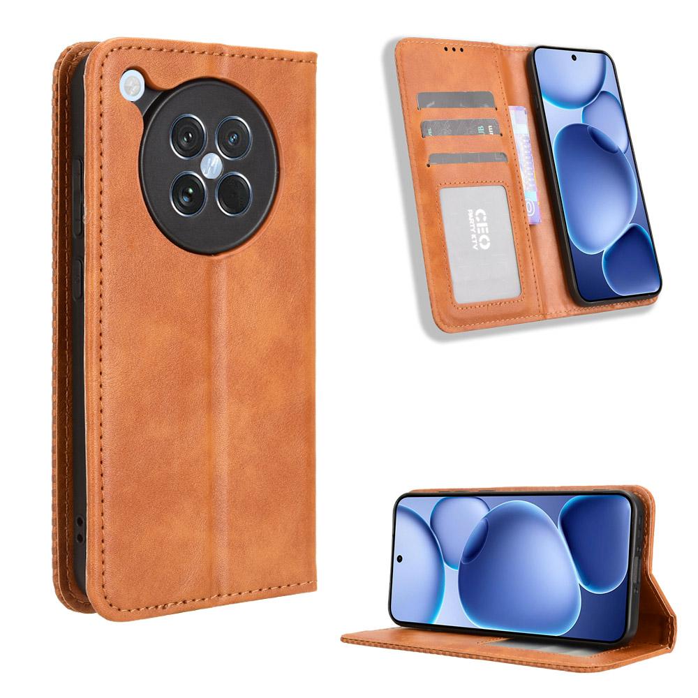 For Oppo Find X8s 5G Leather Case Wallet Stand Retro Texture Phone Cover