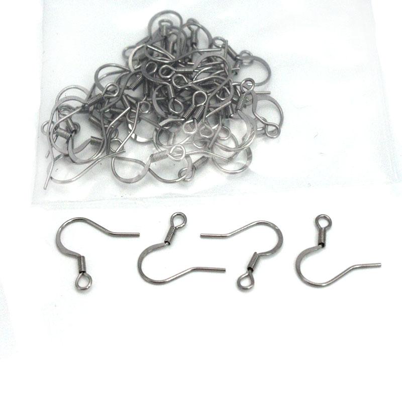 

50Pcs Stainless Steel Earring Hooks Clasps Hypoallergenic Ear Wires for Crafts Earring Findings DIY Jewelry Making Accessories 0.7x17x19mm