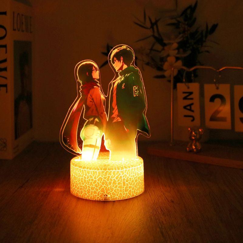 

Аниме Фигурки 3D Лампа Атака Титанов Светодиодный Ночник 16 Цветов Лампы Пульт Дистанционного Управления RGB Декор Спальня Дом Детям Подарки crack 16Color Remote