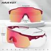 HAAYOT Polarized Cycling Glasses for Men and Road Bike and Sports TR90 Mountain Bike MTB White Ice Blue Women, Sunglasses, 5-Lens Frame, Glasses,