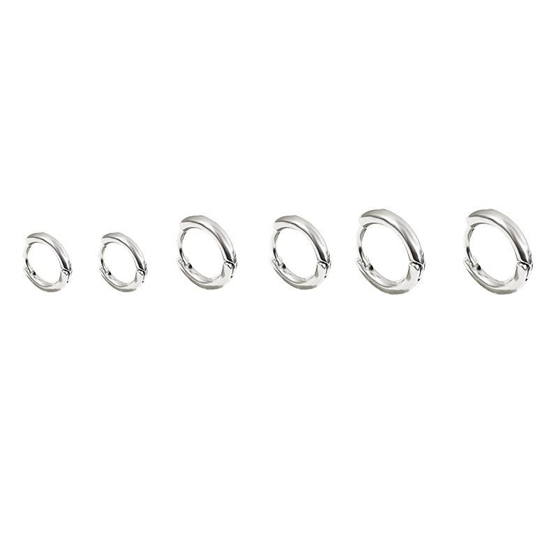 Cold wind silver geometric circle ear buckle female Korean version simple one-week earrings ear jewelry