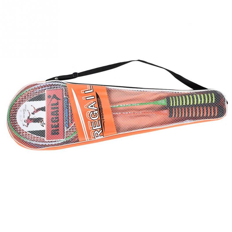 Steel Alloy High Elastic Sponge Handle Badminton Racket Set Training Racquets with Bag