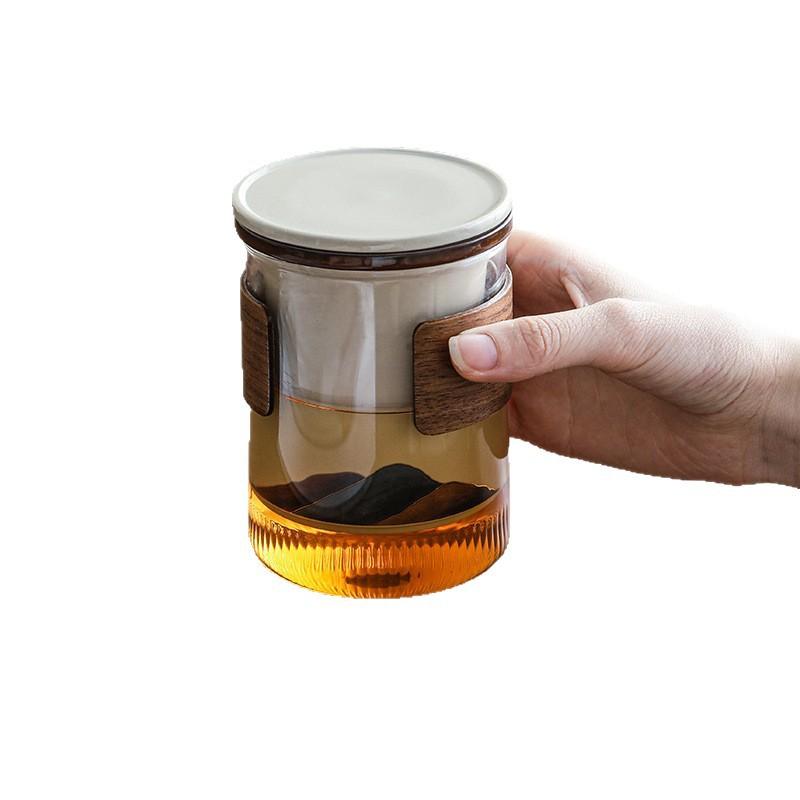 

Mountains and rivers glass easy cup glass travel tea set outdoor camping portable teapot teacup