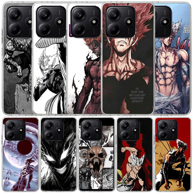 One P-Punch-Man Garou Phone Case For Xiaomi Redmi Note 15 14 14S 13 12S 12 Pro Plus 11S 11 11T 11E 10S 10 + Soft TPU Back Cover
