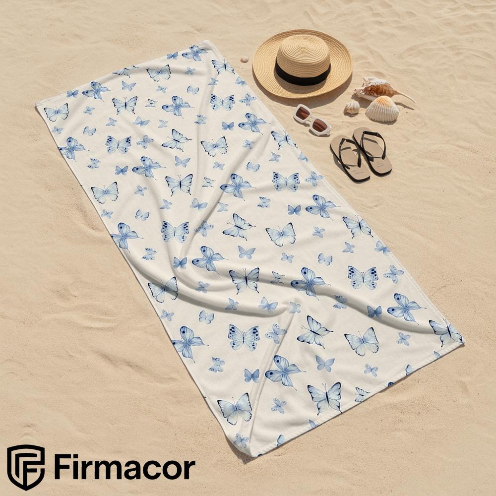 Blue Watercolor Butterfly Microfiber Beach Towel Quick Dry Sand Free Oversized Soft Absorbent Bath Towel for Swimming Travel Gym