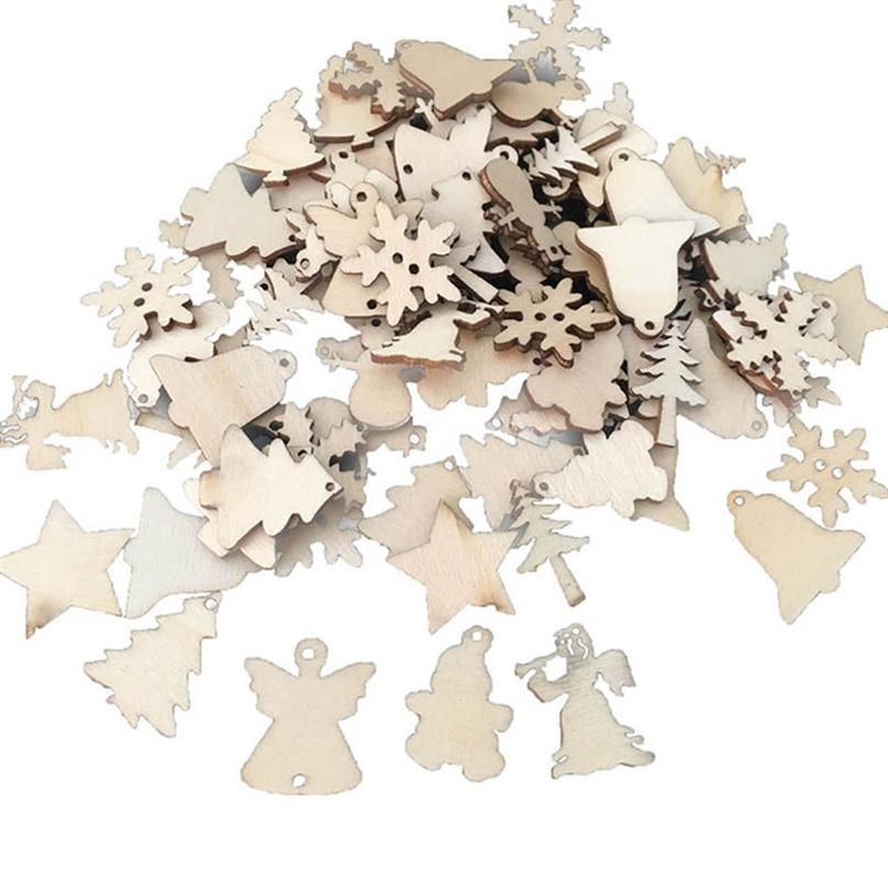 Christmas Environmental Protection Wood Chips Christmas Tree Decoration Wall Stickers Wooden Crafts