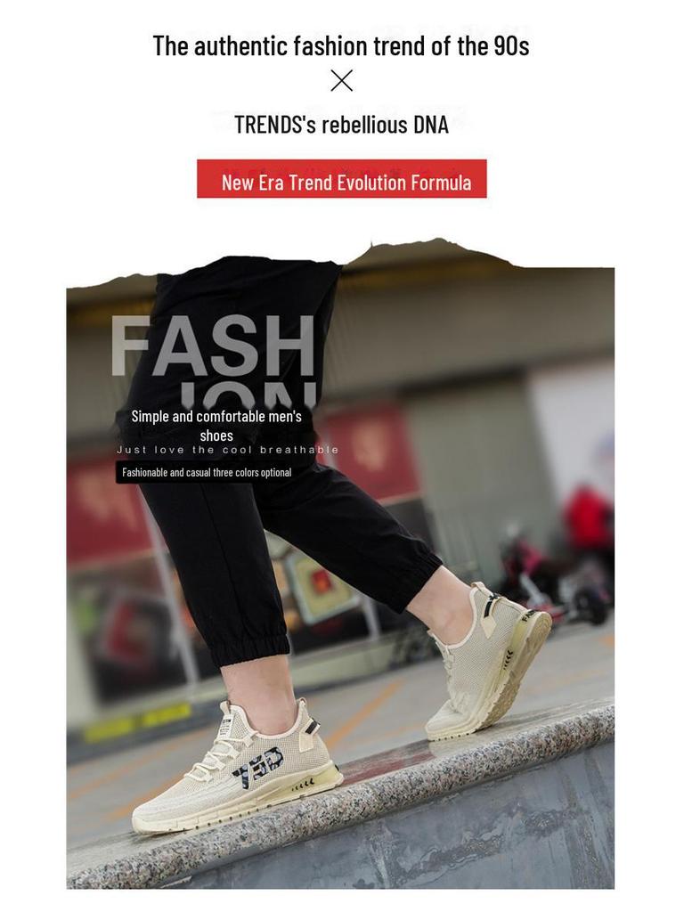 Baskets en maille respirante pour homme - Été 2025 - Chaussures décontractées légères, antidérapantes, à semelles souples et tendance