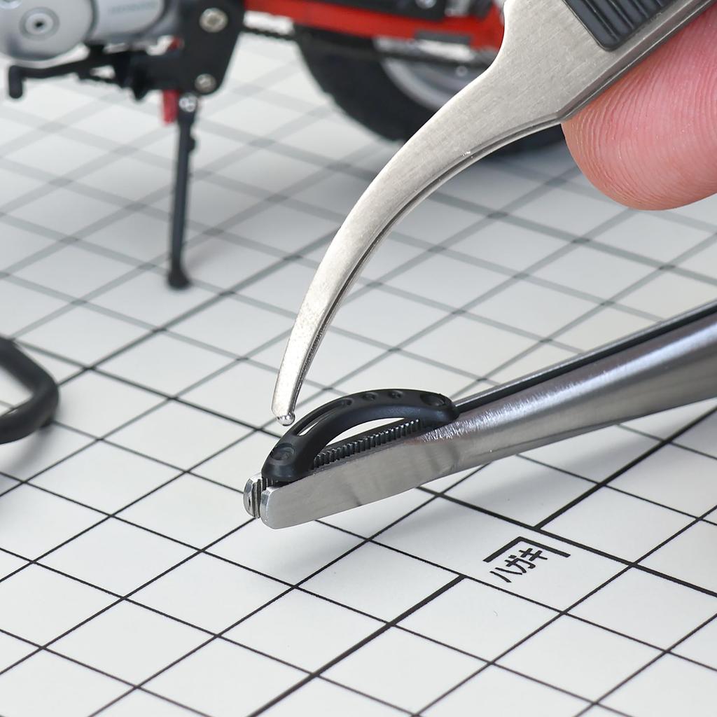 ANEX Rubber Grip Stainless Steel Rounded Eagle edges for a secure knock off even small Tweezers, 120mm, Tip, Easy-to-See Curve, No. 217-H [Rough grip!