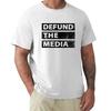 NEW Defund The Media Political Fake News Simple Text Gift TShirt MADE IN USA