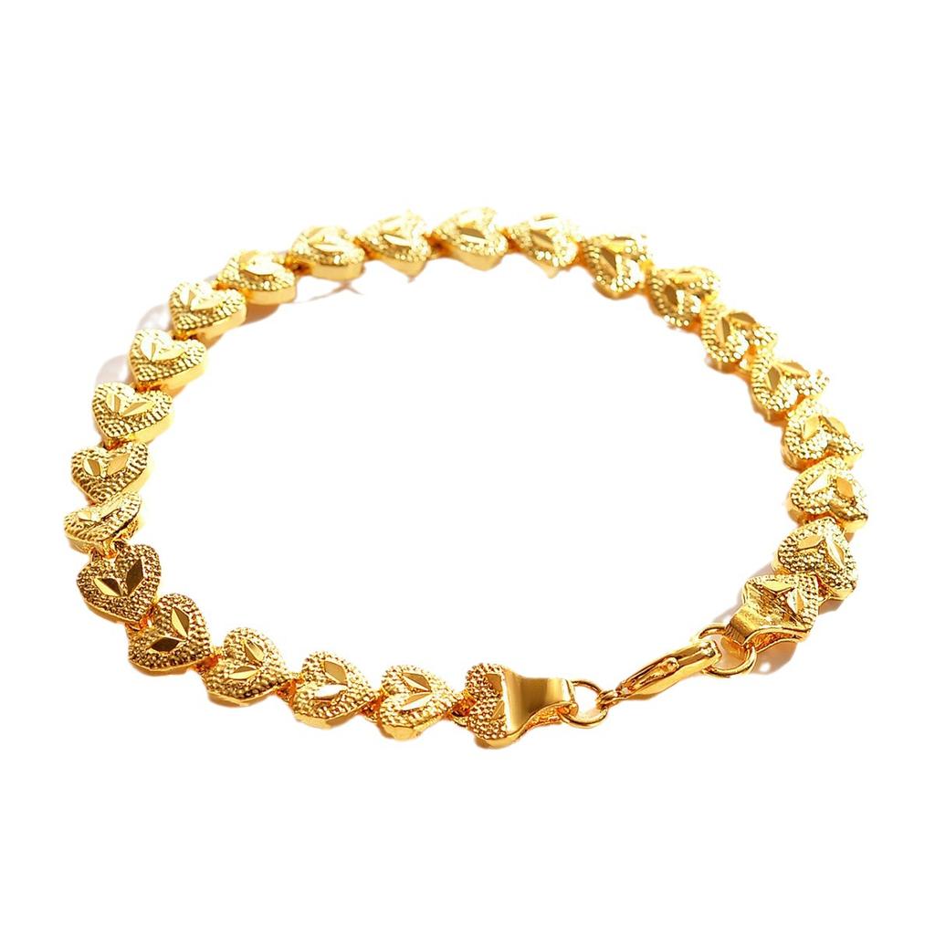 8MM Heart Love Bracelet Women Watch Chain Women 24K Gold AU999 - Fashion Watch Band Design, Daily Office Wear