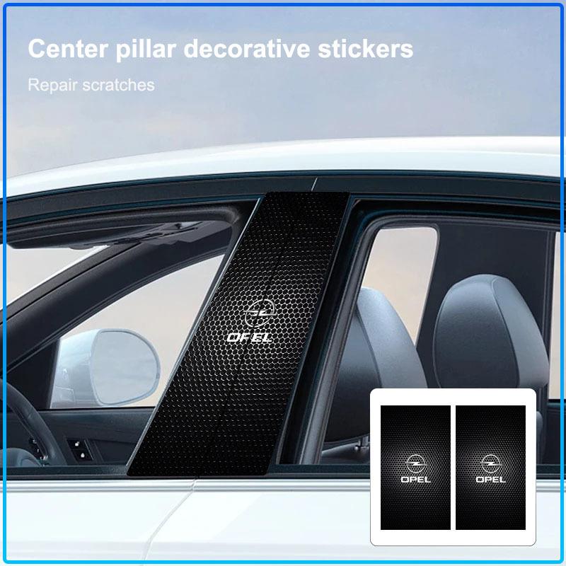 2Pc Car Center Pillar Badge Anti-scratch Protector Films Stickers For Opel crosa d astra h insignia astra j zafira b mokkaastra vivaro astra g