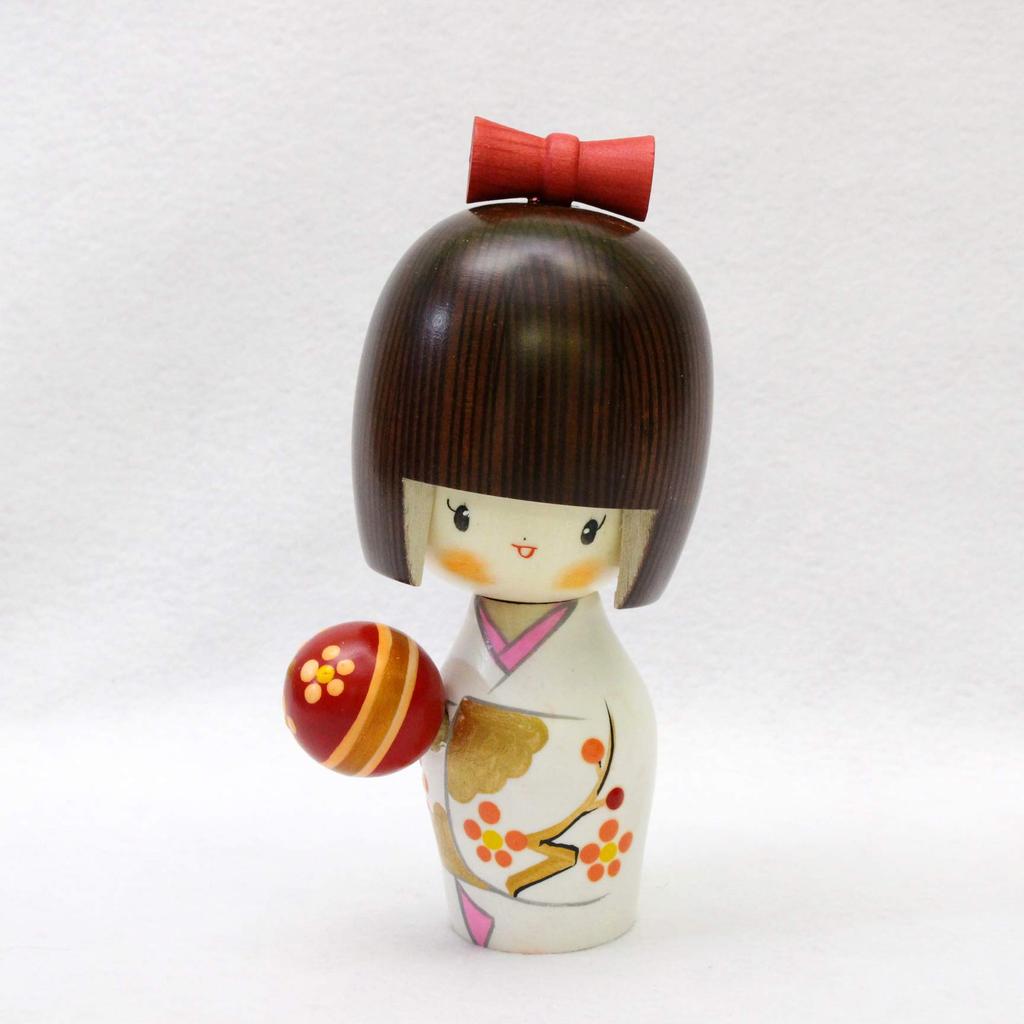 Castle Enterprise Traditional Kokeshi Temari Japanese Souvenir, Made In Japan, 14cm Long