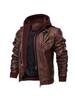 Youth Black Leather Jacket with Stand Collar and Zipper Welt Pockets, Hooded Winter Design, Straight Hem - In Stock