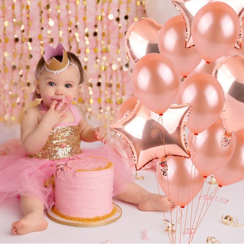 10/14/20pcs Rose  Party Confetti Sequin Balloon Accessories Heart Ballons Wedding Ballons Decorat