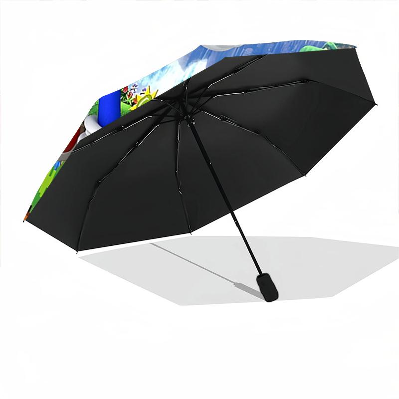 1pc Sonic Durable Cartoon Folding Cartoon Umbrella, Portable Compact Umbrella for Men and Women, Suitable for Travel or Daily Use.P088