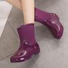 Short Waterproof Shoes Fleece Cotton Rain Shoes Rain Boots Women's Household Laundry Work Rubber Shoes Fashion Warm Winter Non-slip Shoes