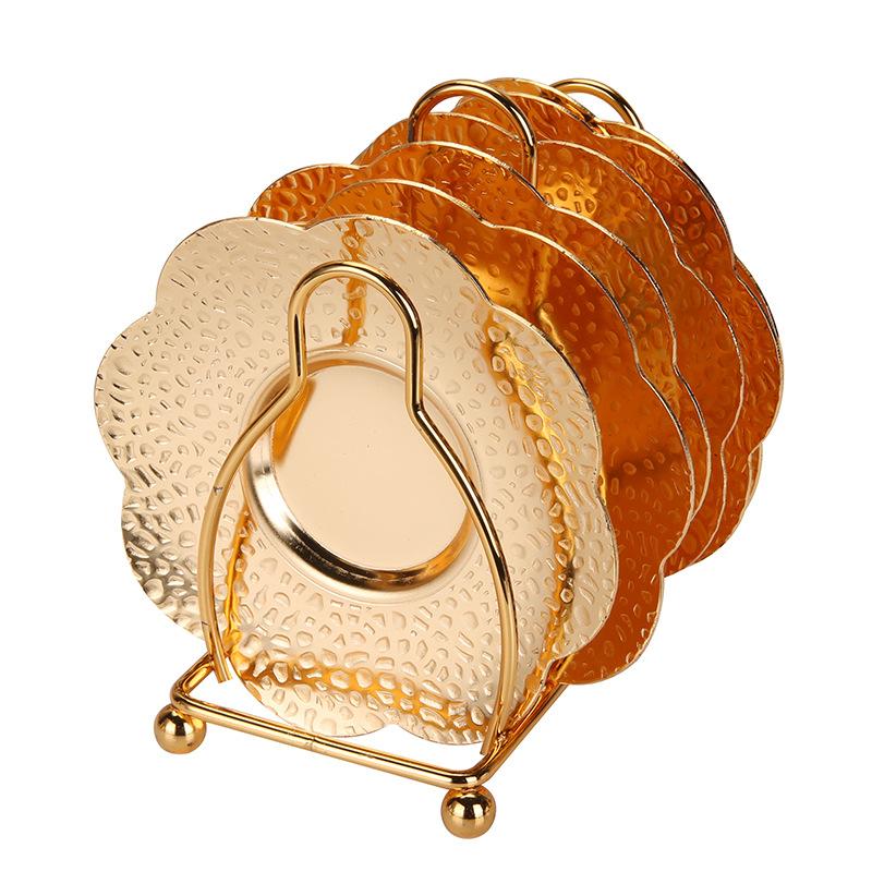 Подставка под стакан Новая креативная подставка под кофе Подставка под стакан Подарок Кованое железо Украшение Теплоизолирующая подставка Подставка под чайную чашку жёлтый