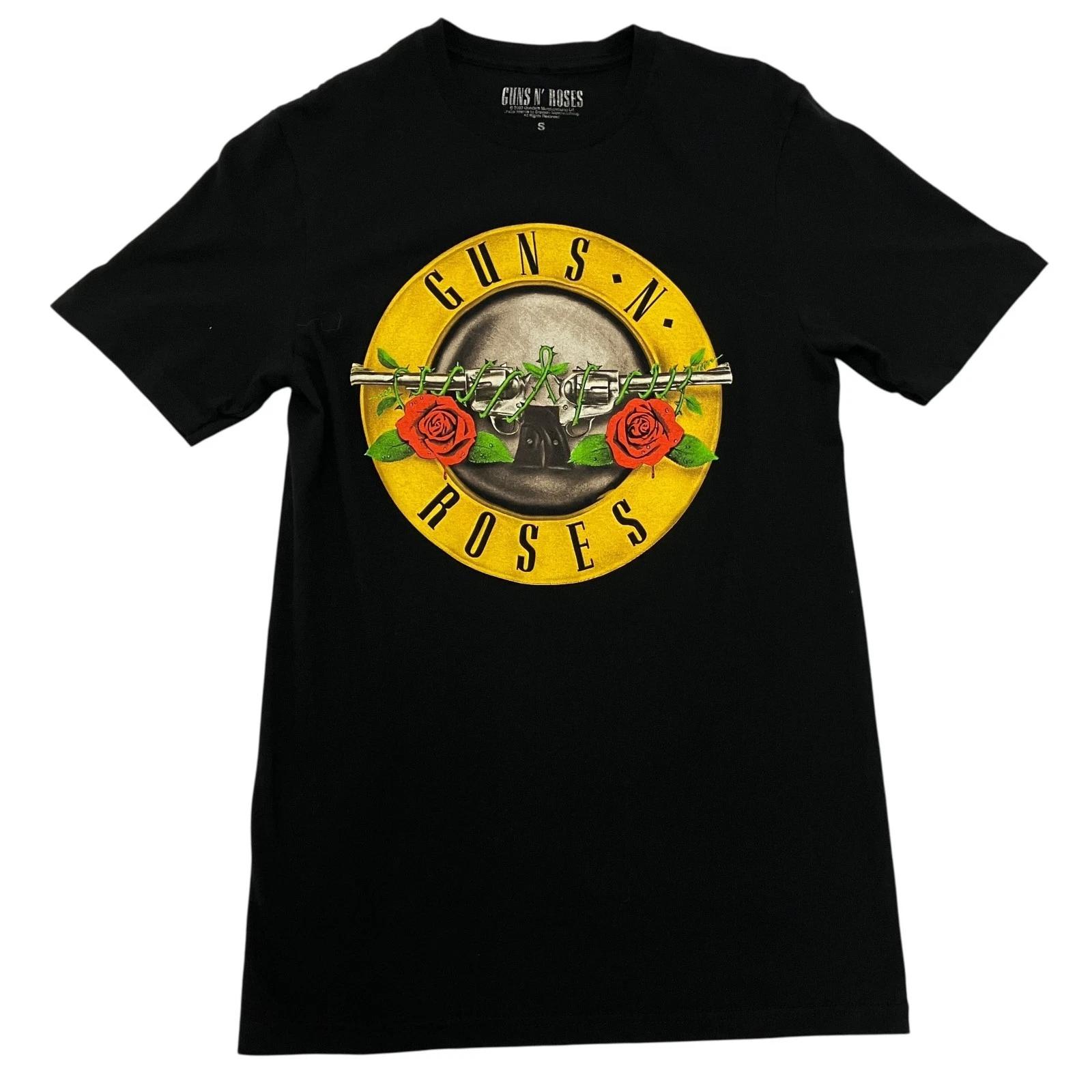 Guns N Roses T Shirt Small Bullet Logo Black Band Rock Music Tee Graphic XXXL