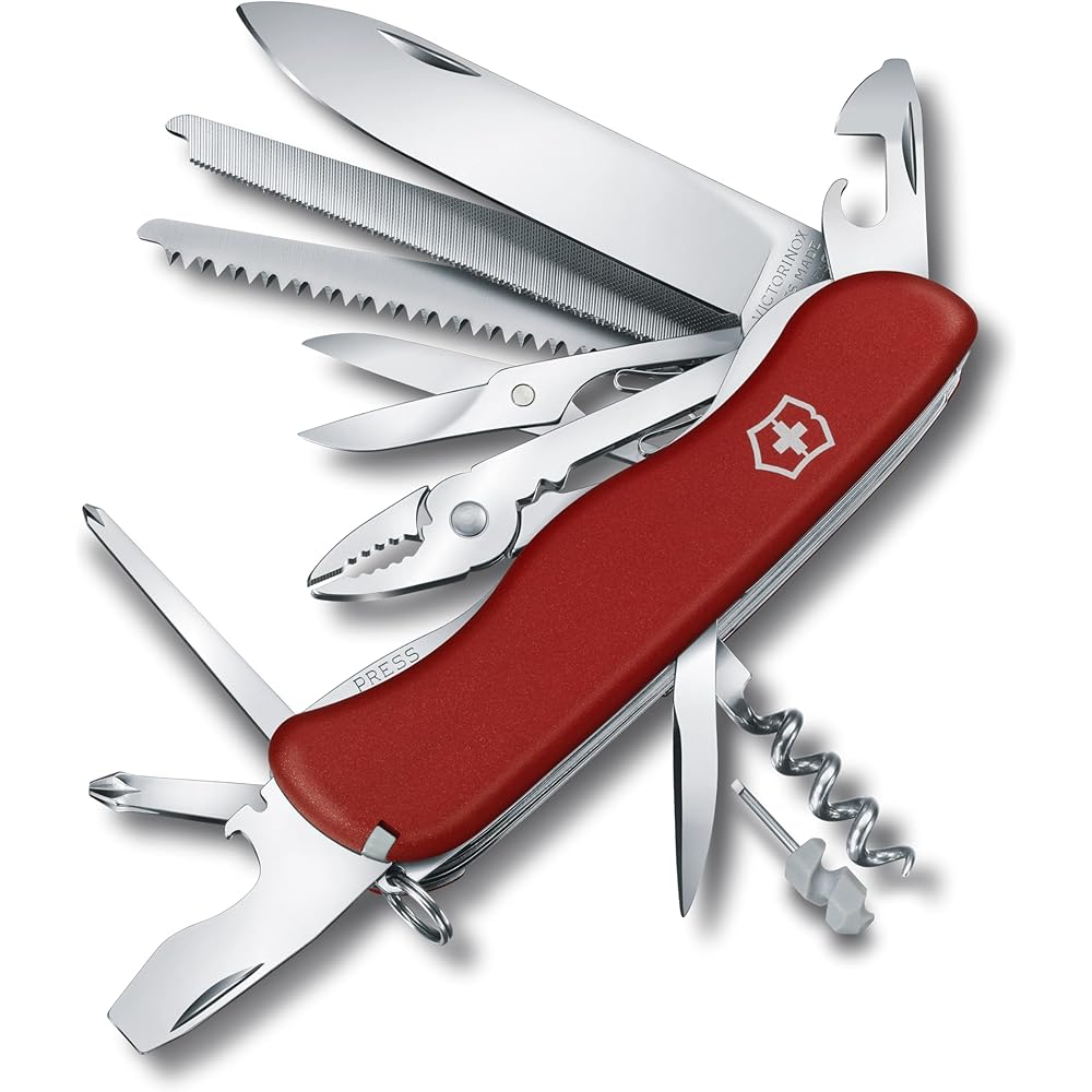

Victorinox Work Champ Red Swiss Army Knife 21 Functions with Pliers and Metal Saw Multi-Tool 0.8564 oz