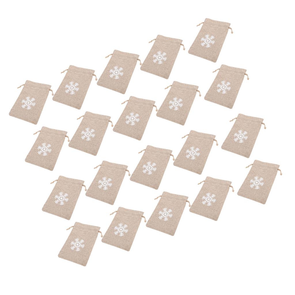 20pcs Burlap Bags Burlap Gift Bags Snowflake Burlap Pouches with Drawstring for Crafts Candy Party F