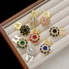 Metal Cufflinks Rhinestone Inlay Mushroom Shape Button Covers Shirts Jackets DIY Clothing Accessories