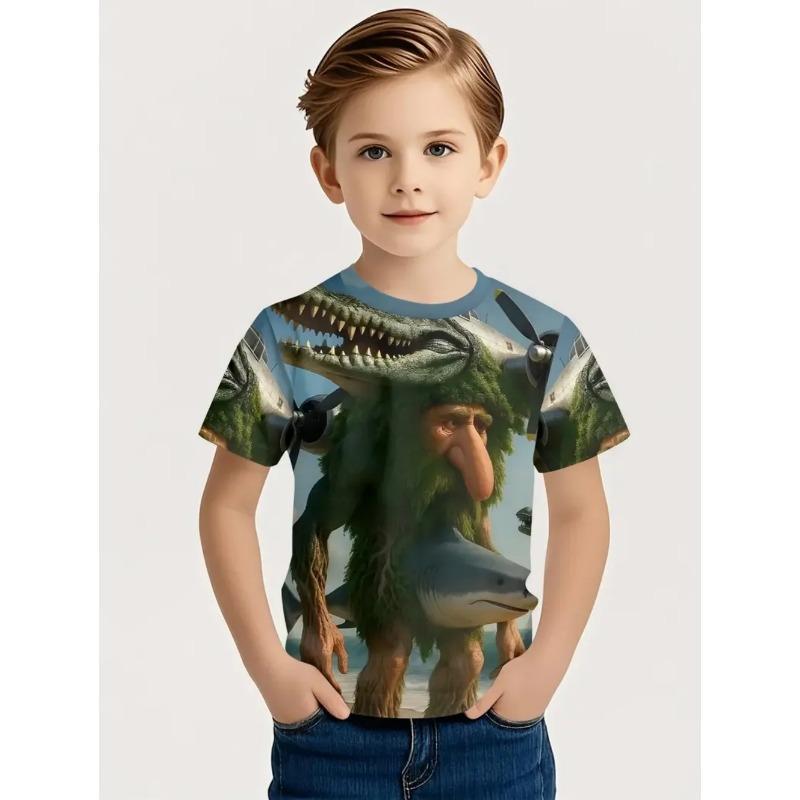 Italian Brainrot New Summer Print Short-Sleeved Refrigerator Camel 3D Printed Round-Neck T-Shirts for Boys Girls Kids' T-Shirt