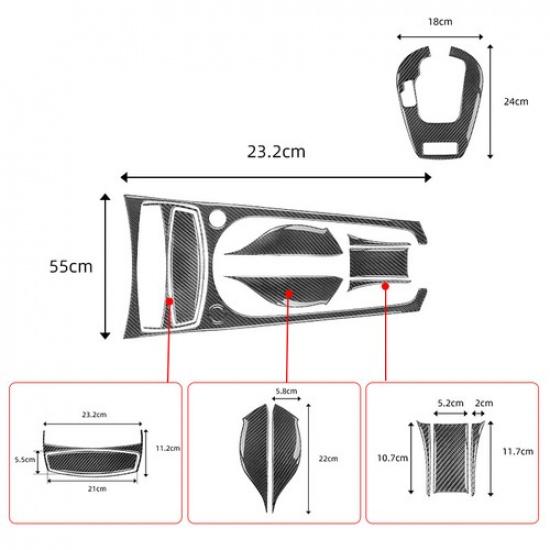 10pcs Carbon Fiber Car Center Automatic Gear Shift Panel Cover For BMW Z4 E85