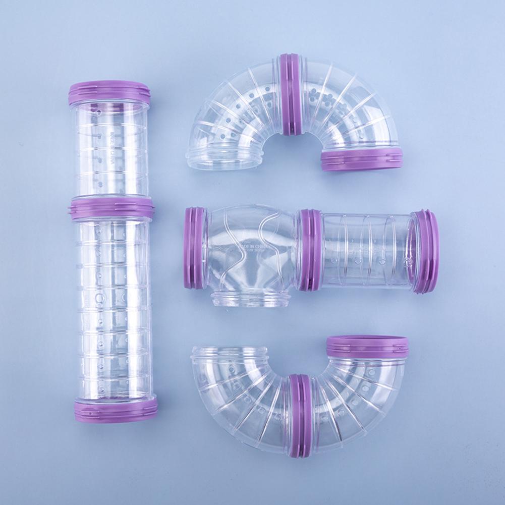 5.5cm Diámetro Laberinto Juguete Hámster DIY Jaula Remodelada Tubos Externos Set Túnel Deportes Tubo U Accesorios Hámster Suministros Tubería