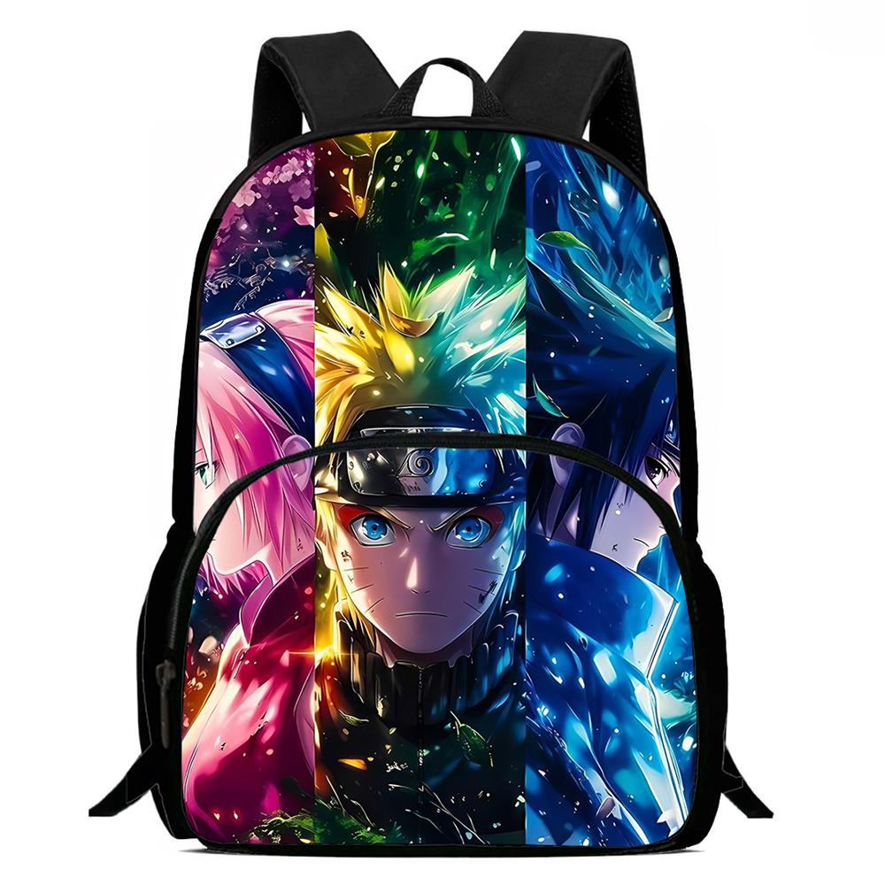 NARUTO Anime Kids Backpack Adjustable Shoulder Strap Front Pocket Lightweight Durable School Backpack For Boys Girls Age 6-10