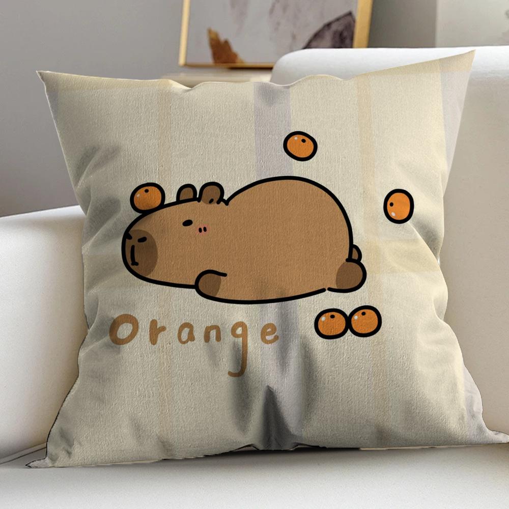 Cute Cartoon Capybara Cushion Cover Pillowcase Upholstery Sofa Throw Pillow Home Decor Pillowcas