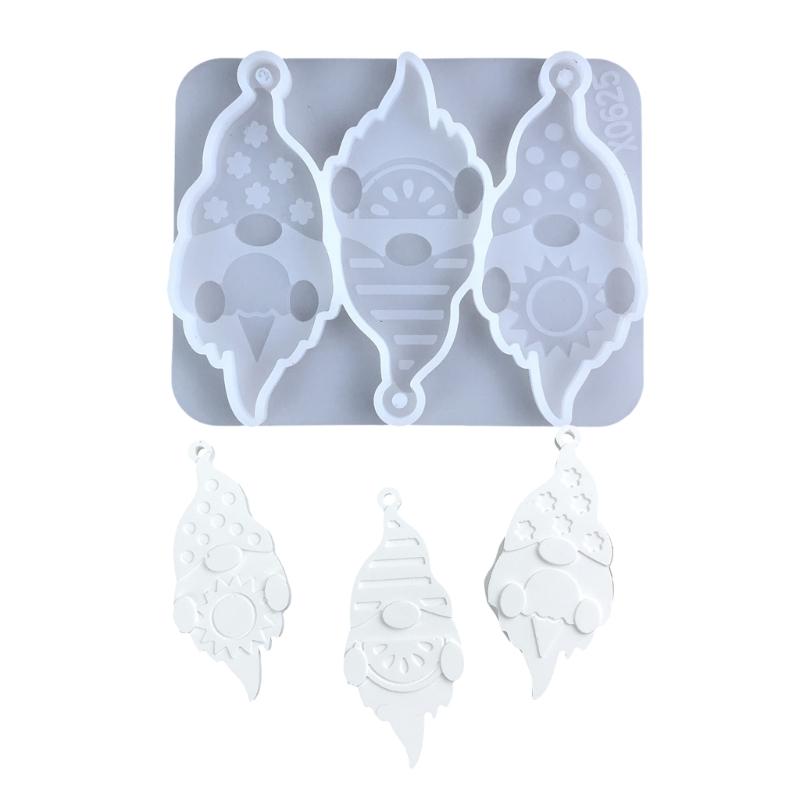 

3 Cavity Flexible Pendant Mold Craft Molds Gnome Shape Keychain Mould Crafting Accessories Present for Crafting Lover 1