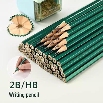 Eco-Friendly Wooden Green Tangerine 2B HB Pencil for Students and Daily Writing