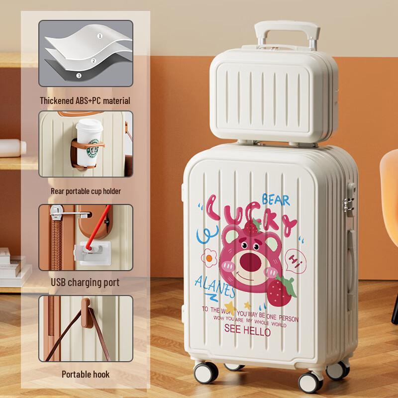 

Strawberry Bear Kids Password Travel Suitcase 26 inch