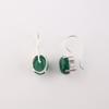 Natural Green Onyx Cab Gemstone 925 Sterling Silver Handcrafted Earrings 1.05" EE-173-23