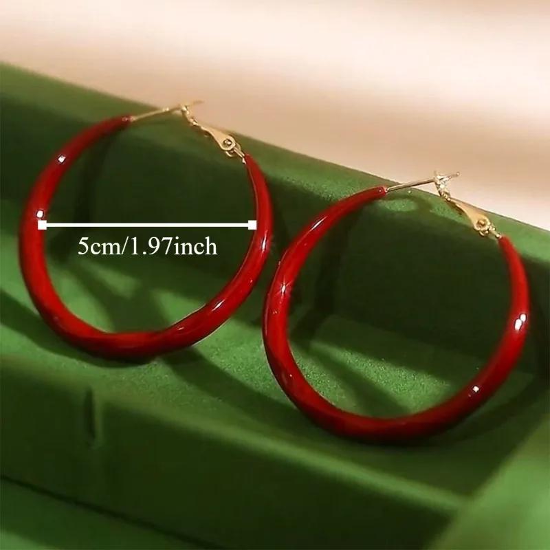 1pair Sweet Candy Color C-Ring Earrings For Women Fashion Simple Hoop Earring Temperament Jewelry Holiday Party Accessories