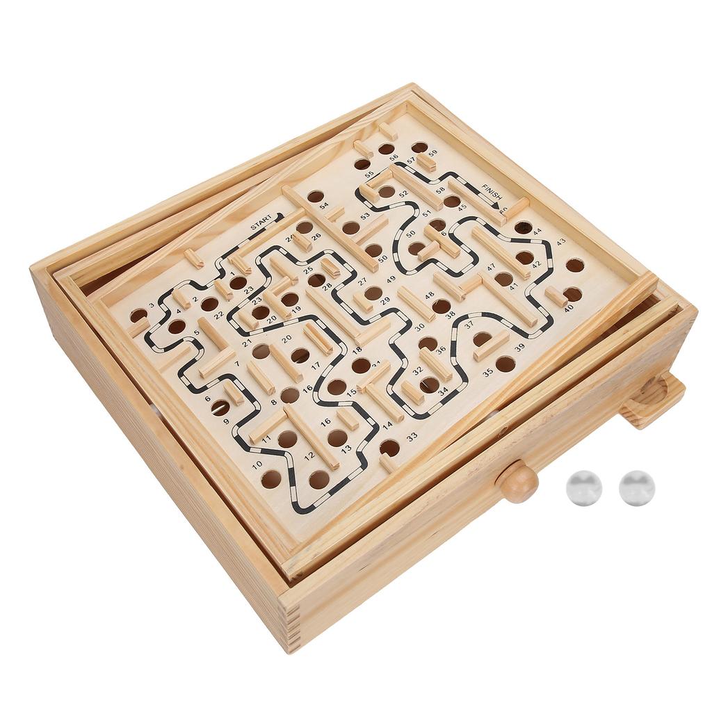 Wooden Ball Game Maze Educational Enhances CoordinationLabyrinth Puzzle Toy for Adults Kids