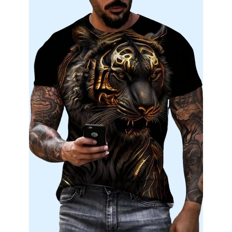 Summer Men's 3D Printed T-shirt, Full Printed Pattern Short Sleeved Jersey, Suitable for Children's Fitness Wear