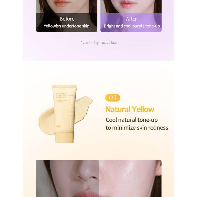 Milk Touch - Snow Tone Filter Sun Cream - 3 Colors