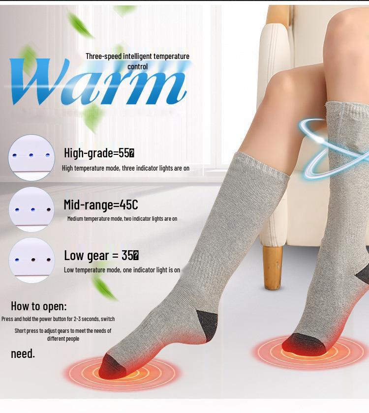 Unisex Elektrisch Beheizte Socken mit Fernbedienung für Kälteschutz im Freien - Ideal für Radfahren und Skifahren