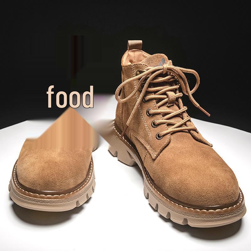 Men's British Style Mid-Top Martin Boots, 2024 Winter Edition: Versatile, Thick-Soled, Plus-Velvet Desert Work Shoes.